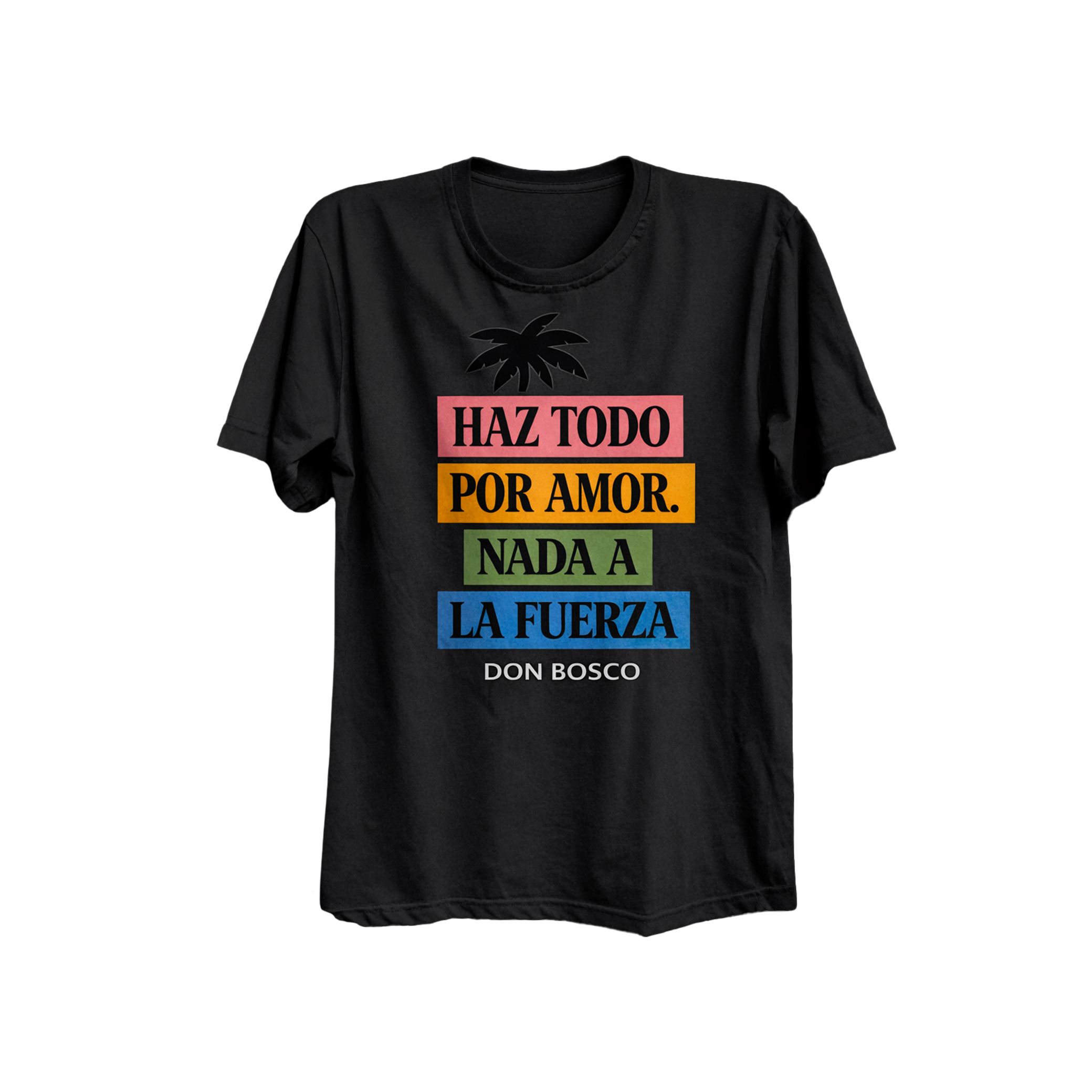 Camiseta UPS negra con diseño gráfico ‘Haz todo por amo. Nada a la fuerza’ Bosco Edition