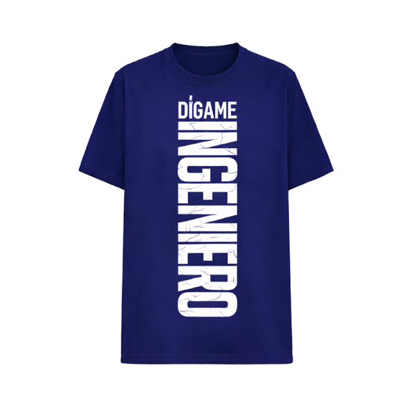 Camiseta UPS azul con estampado vertical ‘Dígame ingeniero’