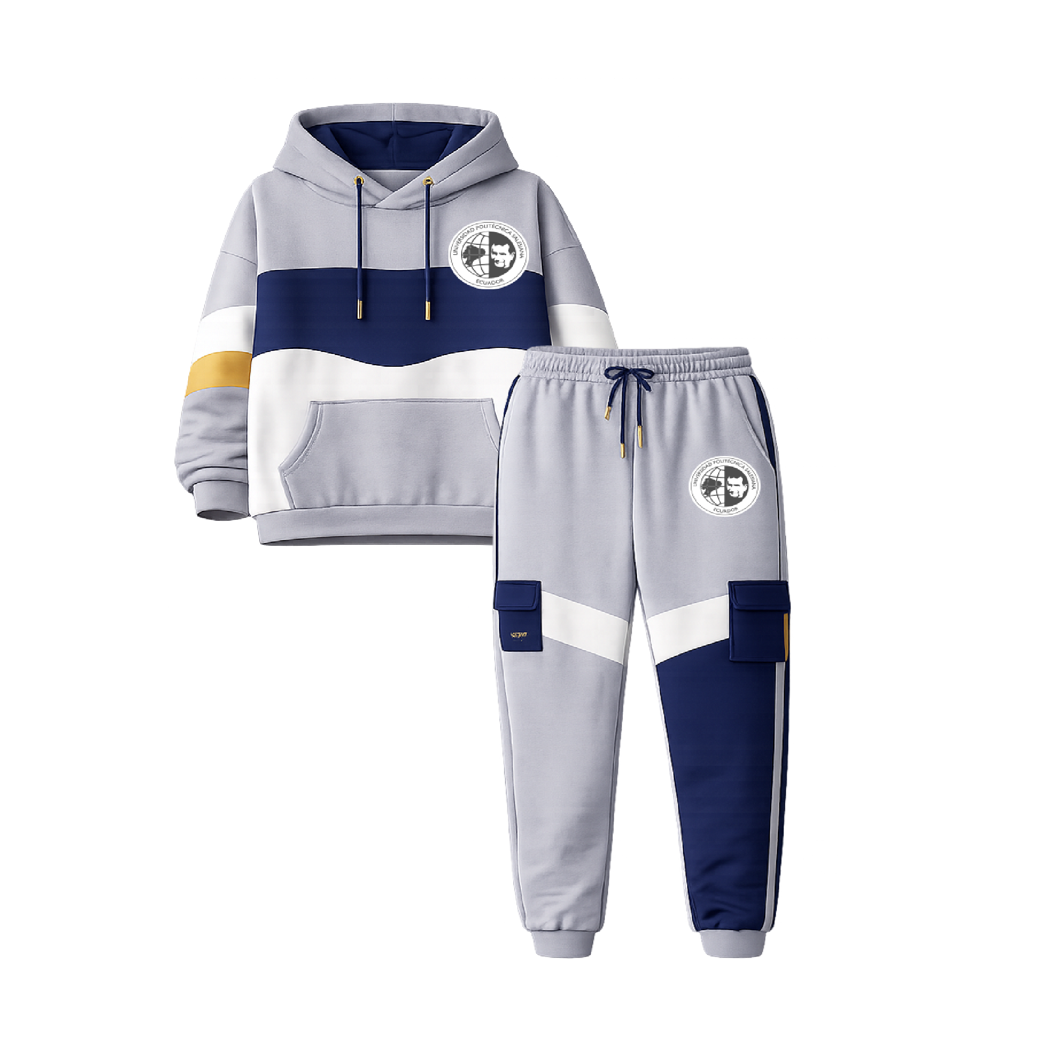 Conjunto urbano UPS gris con sudadera con capucha y jogger estilo deportivo