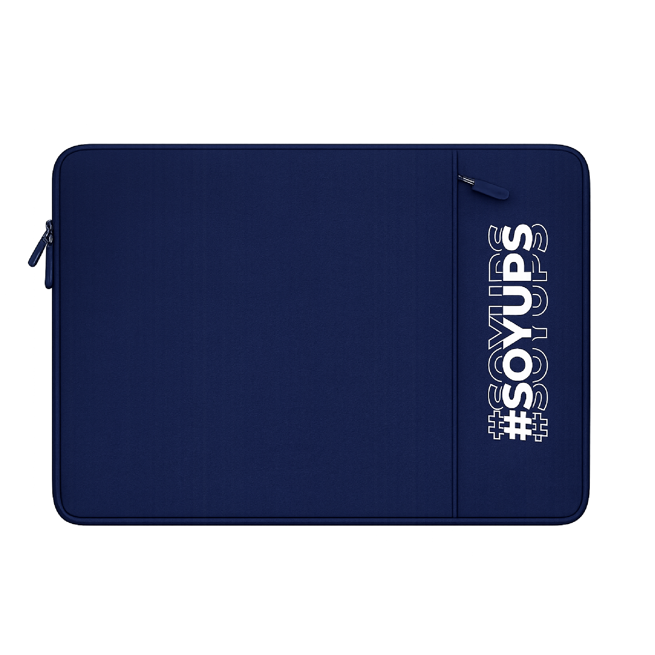 Forro para laptop UPS azul con cremallera y logo #SoyUPS