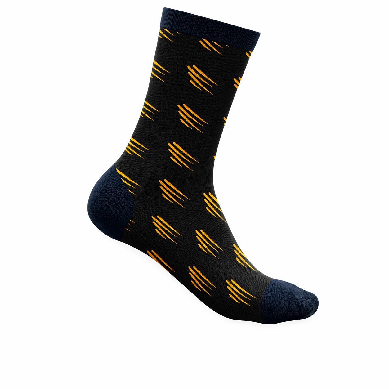 Medias azules con diseño Instinto UPS en detalles amarillos