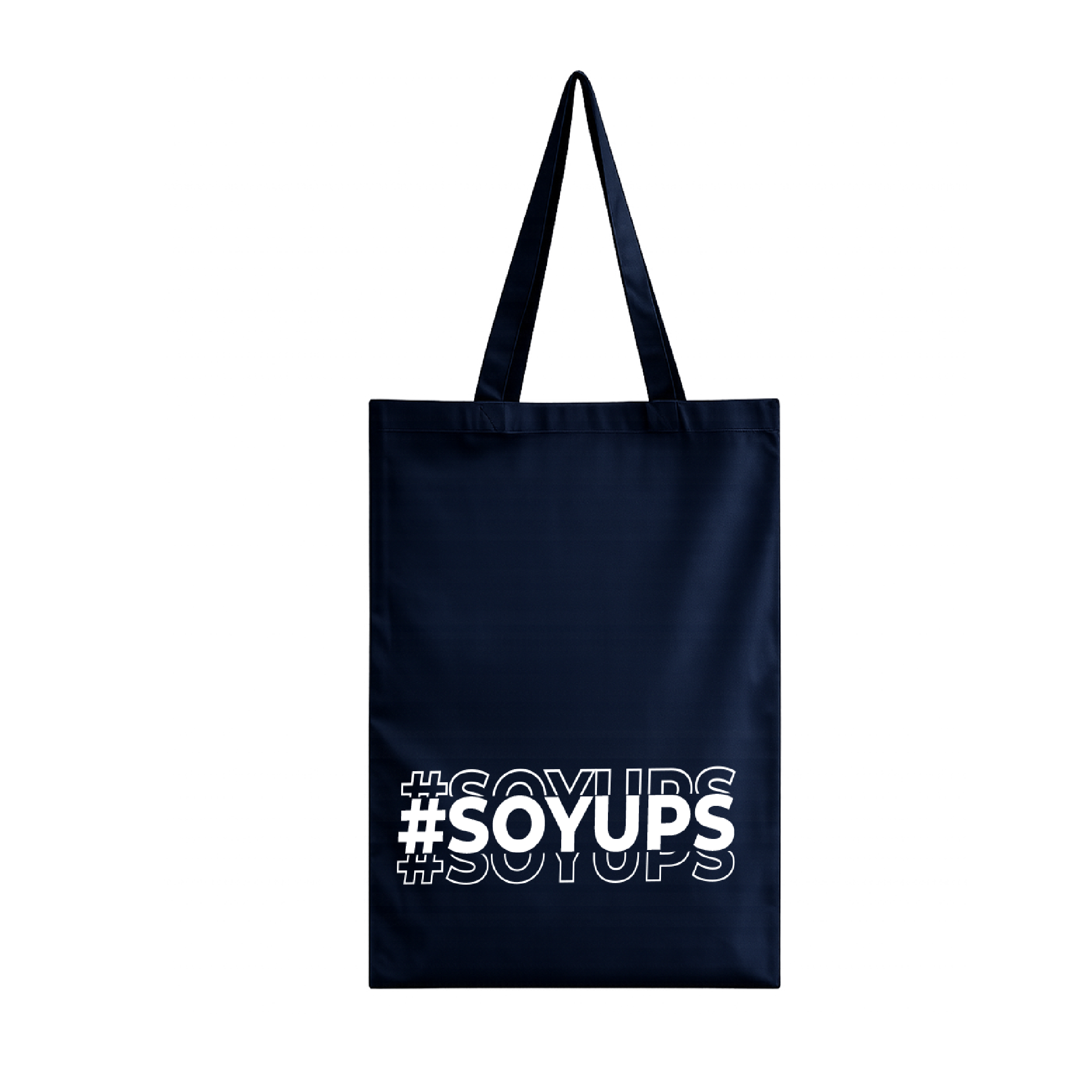 Totebag UPS azul con asas largas y estampado #SoyUPS
